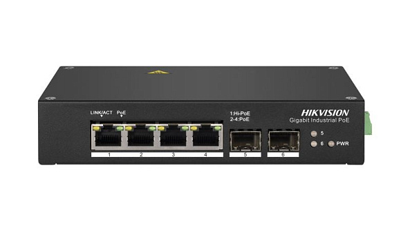 Hikvision Comutator industrial PoE Gigabit DS-3T0506HP - фото 1