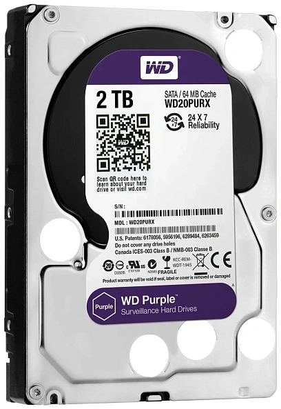 Western Digital Жесткий диск WD Purple 2 ТБ WD20PURX