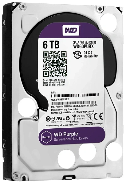 Western Digital Жесткий диск WD Purple 6 ТБ WD60PURX
