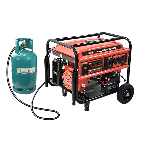 Generator pe benzină și gaz BISON BS6500LE cu o putere maximă de 5 kW (5,5 kVA)